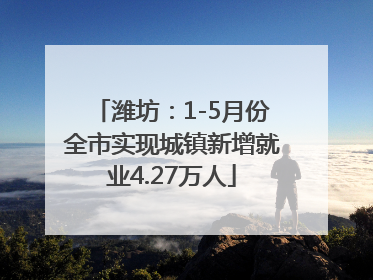 潍坊：1-5月份全市实现城镇新增就业4.27万人