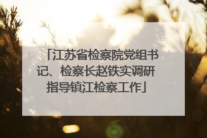 江苏省检察院党组书记、检察长赵铁实调研指导镇江检察工作