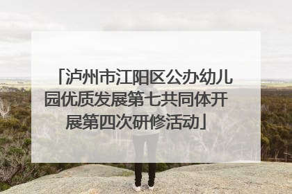 泸州市江阳区公办幼儿园优质发展第七共同体开展第四次研修活动