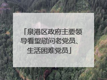 泉港区政府主要领导看望慰问老党员、生活困难党员
