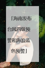 海南发布台风四级预警和海浪蓝色预警