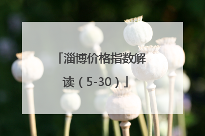 淄博价格指数解读（5-30）