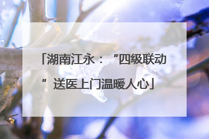 湖南江永：“四级联动”送医上门温暖人心