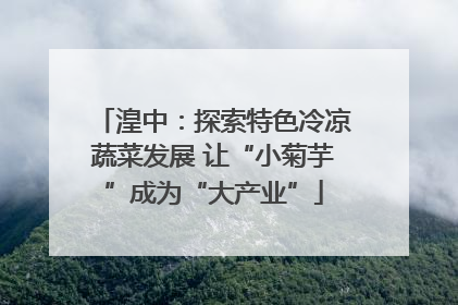 湟中：探索特色冷凉蔬菜发展 让“小菊芋”成为“大产业”