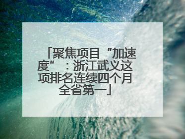 聚焦项目“加速度”：浙江武义这项排名连续四个月全省第一