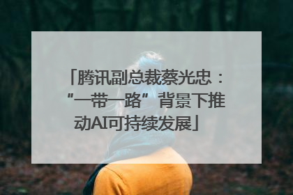 腾讯副总裁蔡光忠：“一带一路”背景下推动AI可持续发展