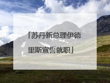 苏丹新总理伊德里斯宣誓就职