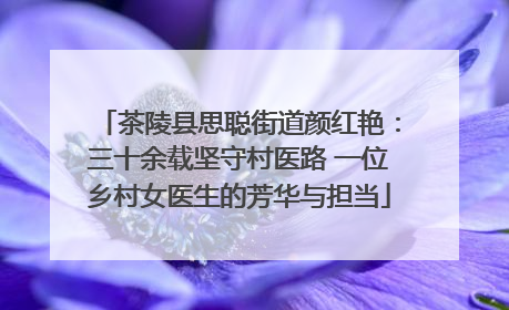 茶陵县思聪街道颜红艳：三十余载坚守村医路 一位乡村女医生的芳华与担当
