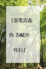 落笔青春色 为赋少年行
