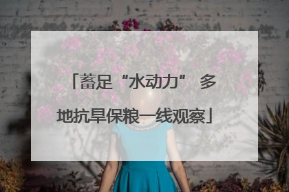 蓄足“水动力” 多地抗旱保粮一线观察