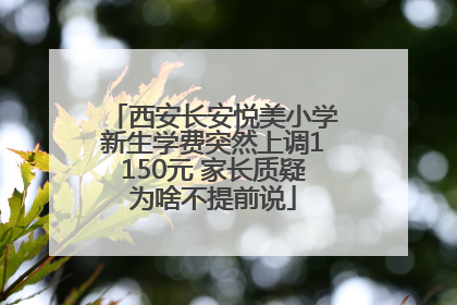西安长安悦美小学新生学费突然上调1150元 家长质疑为啥不提前说