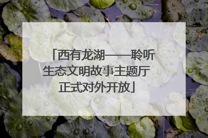 西有龙湖——聆听生态文明故事主题厅正式对外开放