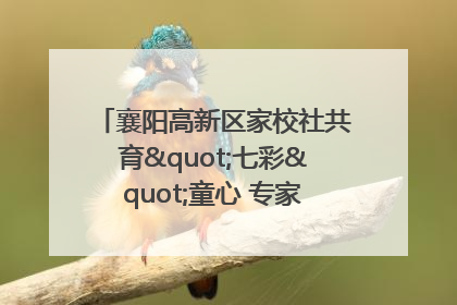 襄阳高新区家校社共育"七彩"童心 专家团支招智慧育儿