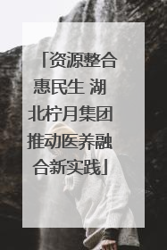 资源整合惠民生 湖北柠月集团推动医养融合新实践