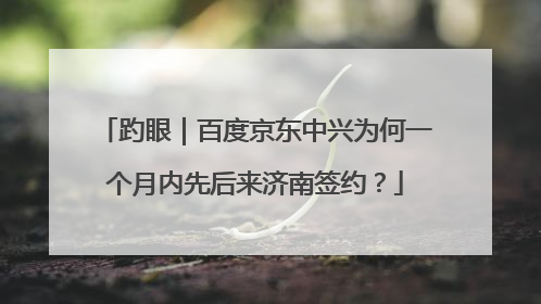 趵眼｜百度京东中兴为何一个月内先后来济南签约？