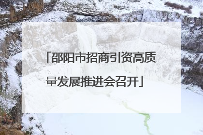 邵阳市招商引资高质量发展推进会召开