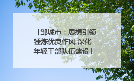邹城市：思想引领锤炼优良作风 深化年轻干部队伍建设