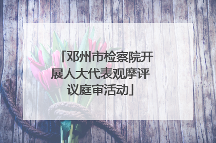 邓州市检察院开展人大代表观摩评议庭审活动