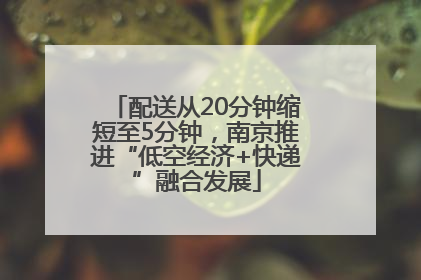 配送从20分钟缩短至5分钟，南京推进“低空经济+快递”融合发展