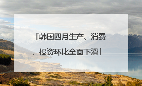 韩国四月生产、消费、投资环比全面下滑