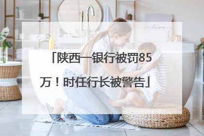 陕西一银行被罚85万！时任行长被警告