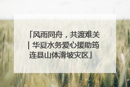 风雨同舟，共渡难关｜华夏水务爱心援助筠连县山体滑坡灾区