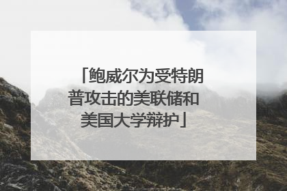 鲍威尔为受特朗普攻击的美联储和美国大学辩护