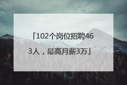 102个岗位招聘463人，最高月薪3万