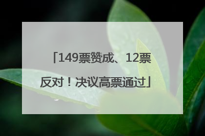 149票赞成、12票反对！决议高票通过