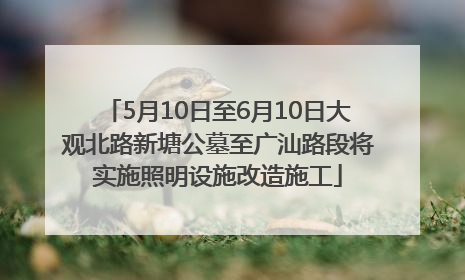 5月10日至6月10日大观北路新塘公墓至广汕路段将实施照明设施改造施工