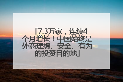 7.3万家，连续4个月增长！中国始终是外商理想、安全、有为的投资目的地